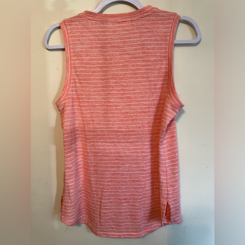 Athleta Breezy Striped Tank Top Size Small Gym Athletic Yoga Pink Coral Running - Picture 5 of 5